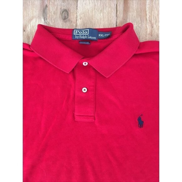 Vintage Polo by Ralph Lauren Red Polo Shirt Short Sleeve Soft Cotton Mens XXL - Picture 3 of 4